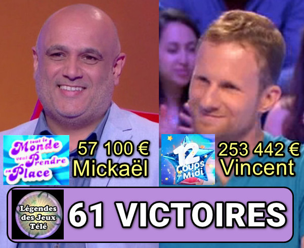 mickael, tout le monde veut prendre sa place, 61 victoires, records jeux tv