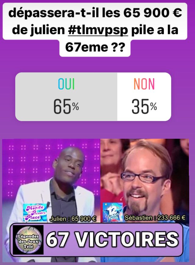 mickael, tout le monde veut prendre sa place, 64 victoires, record, jeux tv