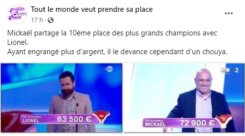 mickael, tout le monde veut prendre sa place, TOP 10