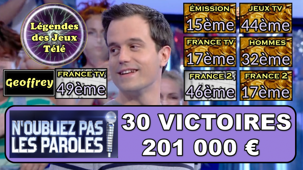 Geoffrey, n'oubliez pas les paroles, france 2