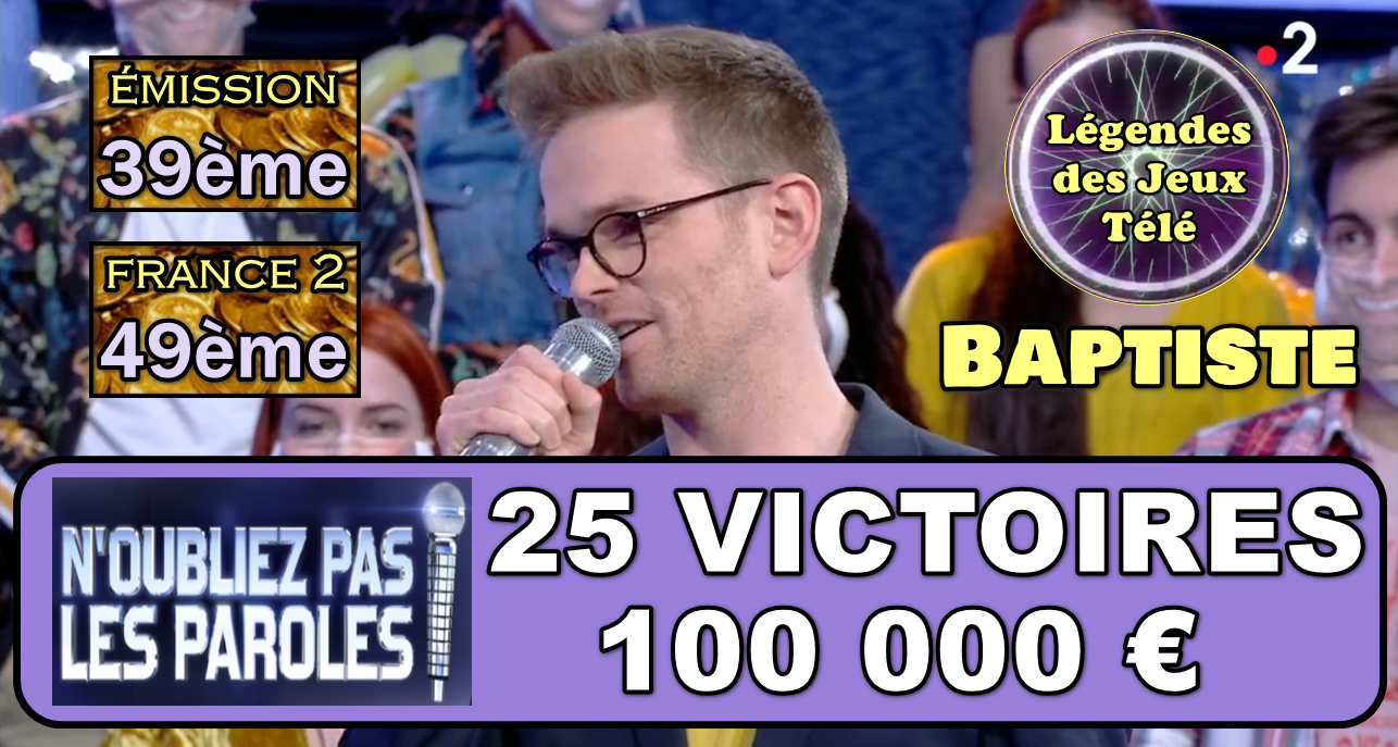 YES ! 100 000 € pile : Baptiste intègre le TOP 50 des plus gros gains sur France 2 !!!