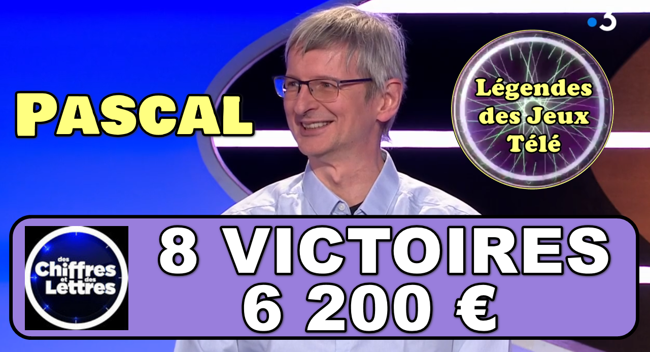 8ème victoire pour Pascal dans “des chiffres et des lettres”… Bientôt les 10 et un classement inédit ?