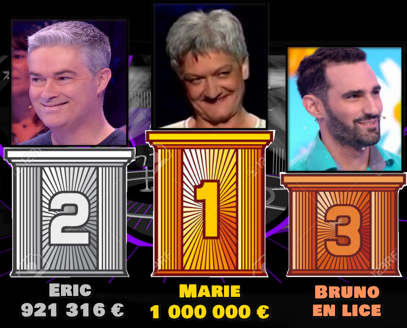 + de 810 000 € et le podium final des + gros gains dans un jeu TV atteint par Bruno !!!