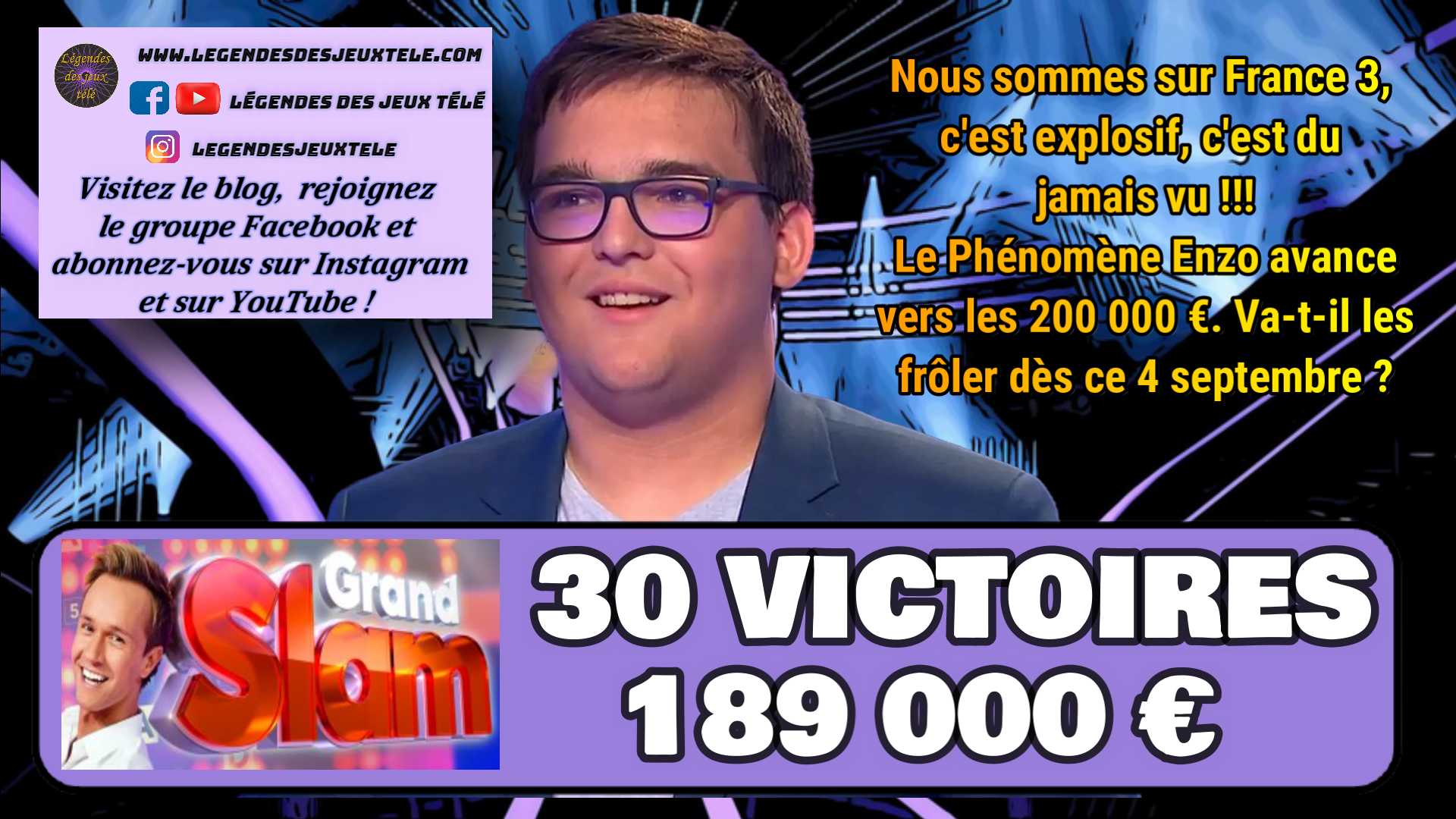 Incroyable : en triomphant sur France 3, Enzo du « Grand Slam » frôle les 190 000 € !!!