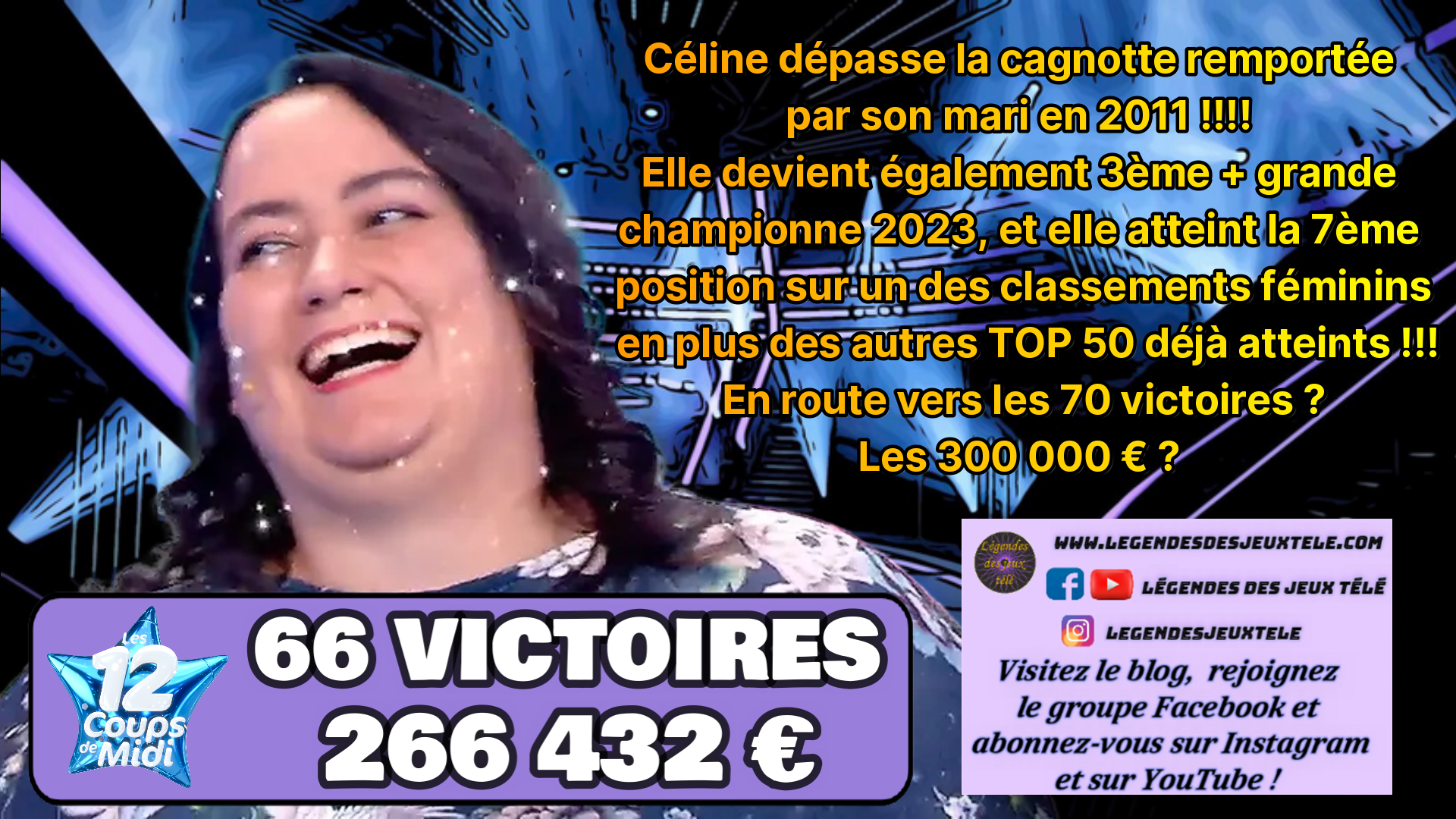 Céline des « douze coups de midi » bat LE record de cagnotte de son mari en dépassant 260 000 € en + de plein d’autres réjouissances !!!!